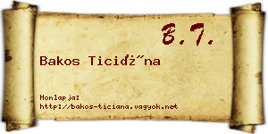 Bakos Ticiána névjegykártya